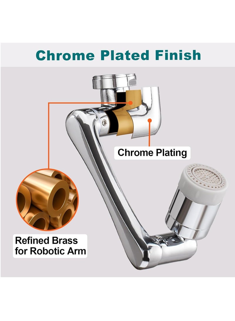 1080° Rotating Faucet Extender Aerator with Installation Hardware, Universal Splash Multiple functions Filter Faucet,1080 Degree Swivel Faucet Aerator Sink Face Wash Attachment with 2 Water Outlet Mod