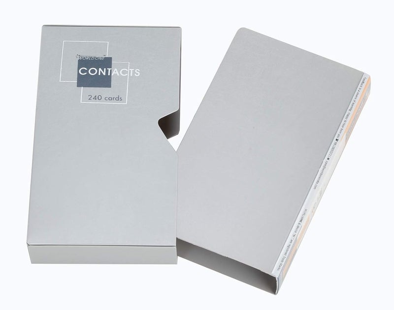 WORLDONE 240 Visiting Card Holder with Protective Case and Classification Label | Durable, Compact, and Professional Card Organizer | Pack of 2 | Color Grey - Image 2