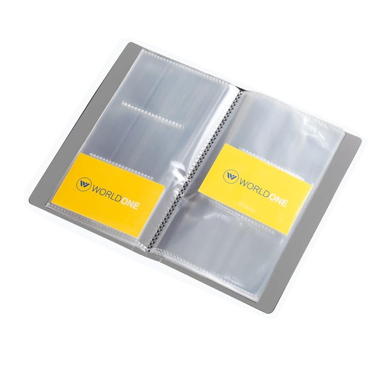 WORLDONE 240 Visiting Card Holder with Protective Case and Classification Label | Durable, Compact, and Professional Card Organizer | Pack of 2 | Color Grey - Image 4