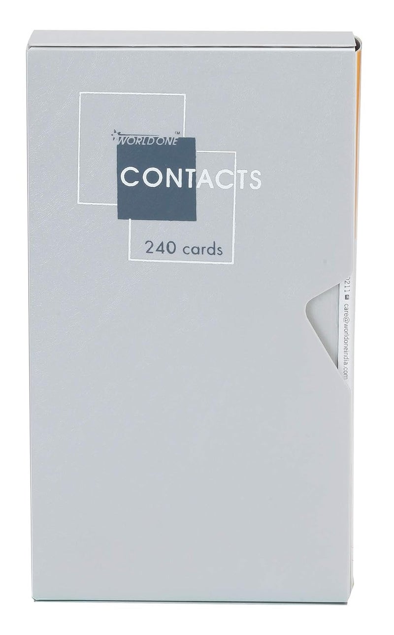 WORLDONE 240 Visiting Card Holder with Protective Case and Classification Label | Durable, Compact, and Professional Card Organizer | Pack of 2 | Color Grey - Image 1