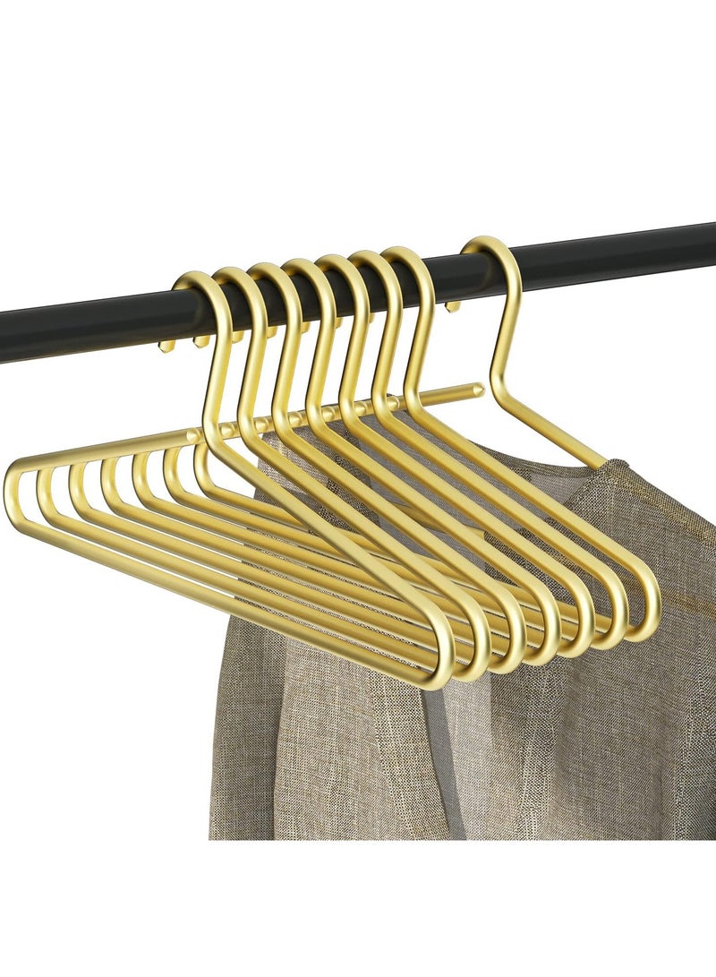 Peachjoy 6 Pieces Matte Gold Aluminum Hangers, 17" Premium Non-Slip Suit Hangers - Heavy Duty Luxury Closet Organizer for Jackets, Dresses, Coats - Image 1