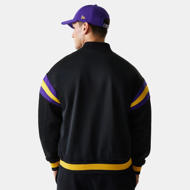 NEW ERA Black Men's NBA Los Angeles Lakers Panel Bomber Jacket for Men | Best Price UAE