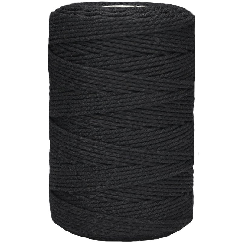 Twine String500 Feet Cotton Butchers Twine String Cooking Kitchen Twine for Crafts Roasting Gift Wrapping DIY Decoration Gardening Packing MaterialsBlack