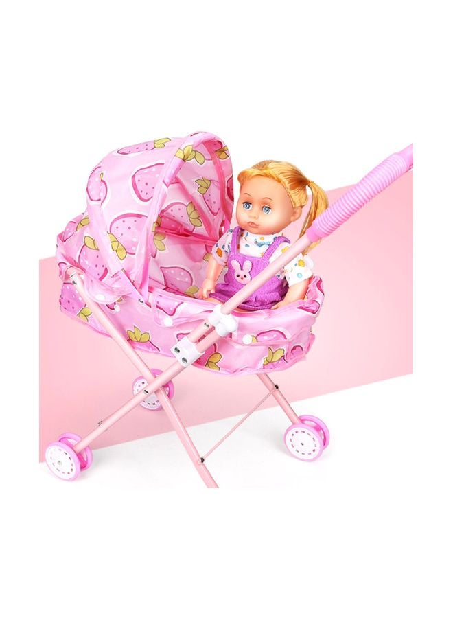 Kids Dolls With Foldable Stroller And Accessories – Assorted  - Image 4