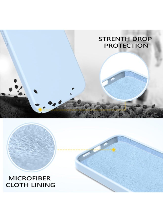 جراب متوافق مع iPhone 11 Pro Max مقاس 6.5 بوصة، جراب هاتف نحيف من السيليكون السائل مكون من 4 طبقات من المطاط الناعم المقاوم للصدمات مع بطانة من الألياف الدقيقة المضادة للخدش (أزرق فاتح) - Image 3