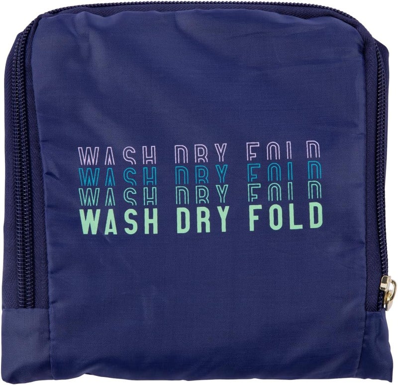 Miamica Wash Dry Fold Repeat Laundry Bag NavyMulti 21 x 22 - Image 1