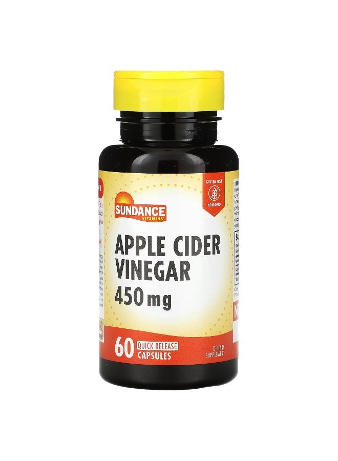 Sundance Vitamins Sundance Vitamins, Apple Cider Vinegar, 450 mg, 60 Quick Release Capsules  - Image 1