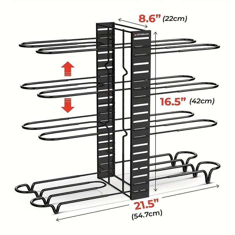Organizer for Pots And Pans Designed for Kitchen Storage And Organization, Featuring Adjustable Holders for Pot Lids And a Rack for Pans - Image 3
