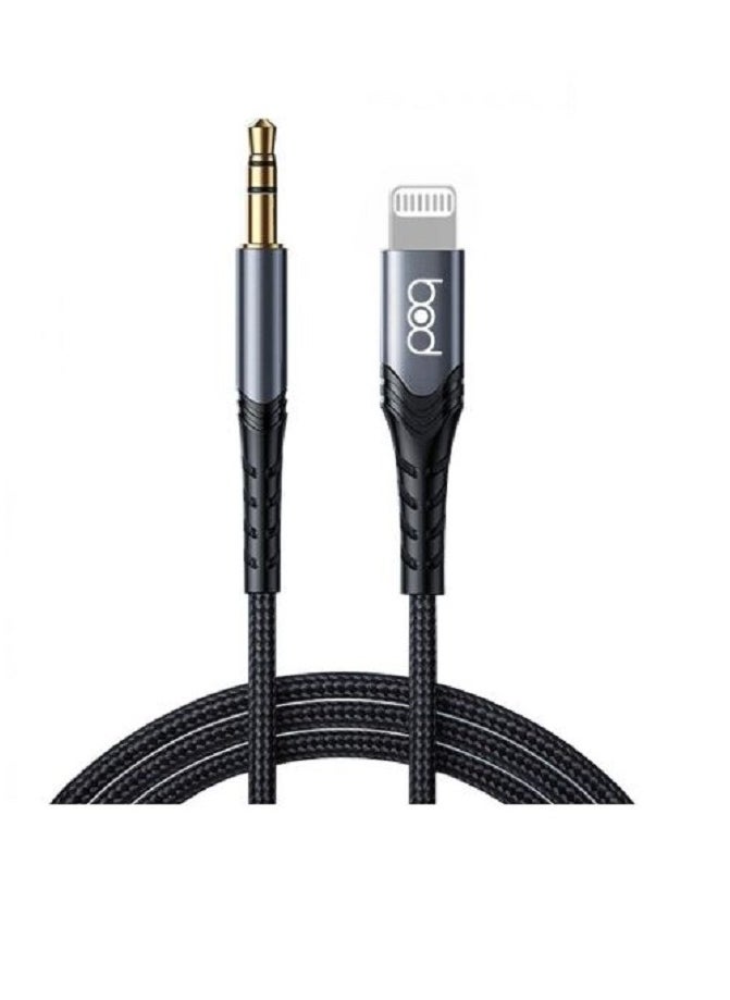 BOD Lightning to 3.5mm AUX Audio Adapter for iPhone cable 120 cm Black  - Image 2