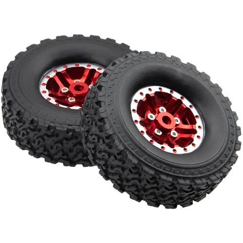 Vgoohobby OD 2.75" Rubber Tires & Metal Beadlock Wheel Rims Compatible with MN Model MN82 LC79 MN78 D90 D91 D96 99S 1/12 WPL C14 C24 C34 C44 1/16 RC Car (Red) - Image 4