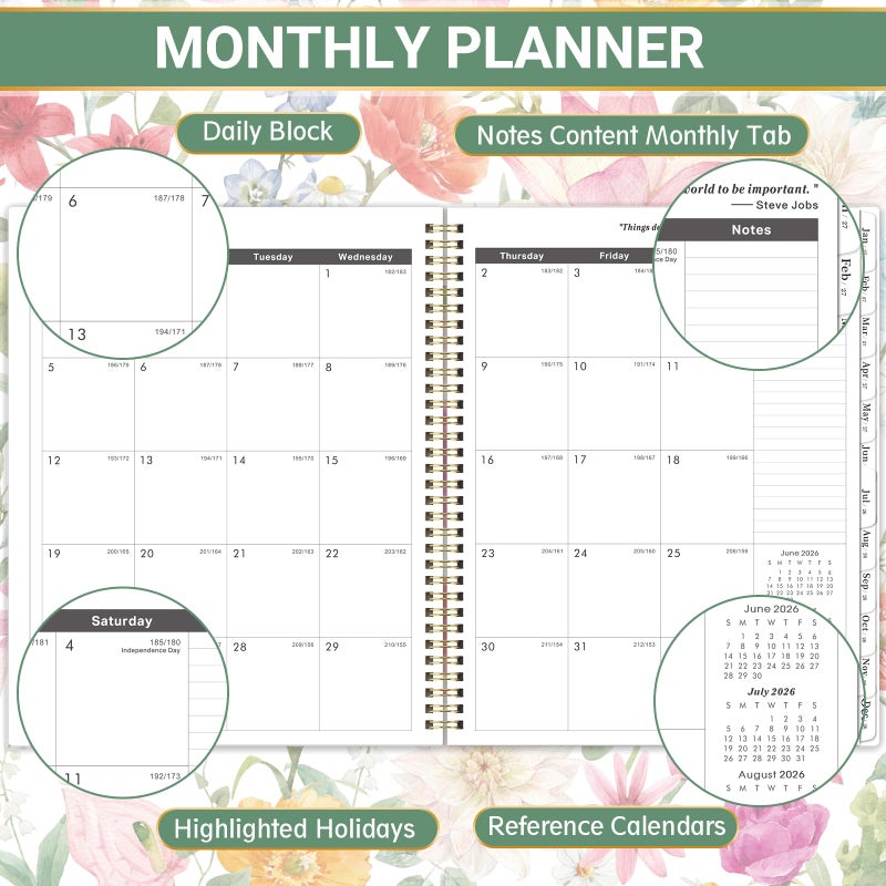 Lortarl 2026-2031 Monthly Planner/Calendar - 5 Year Monthly Planner 2026-2031 from Jul. 2026 - Jun. 2031, 9" x 11", 60 Months Calendar, Large 5 Year Planners with Tabs, Two-Side Pocket, Suitable for Long-Term Planning - Image 4
