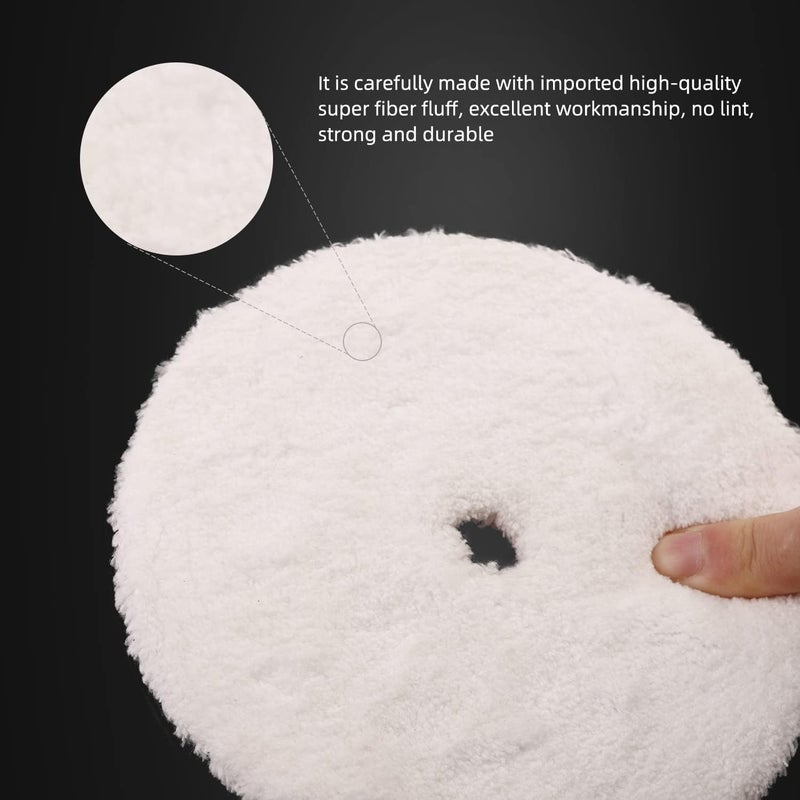 SPTA Microfiber Cutting Pads, Microfiber Finishing Pads 2Pcs 6Inch 150mm Microfiber Finishing Disc Soft Microfiber Wax Removal Pad for Dual Action Car Polisher Finishing Polishing Waxing -MPBFS6W-2 - Image 3