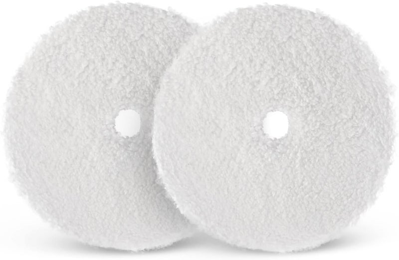SPTA Microfiber Cutting Pads, Microfiber Finishing Pads 2Pcs 6Inch 150mm Microfiber Finishing Disc Soft Microfiber Wax Removal Pad for Dual Action Car Polisher Finishing Polishing Waxing -MPBFS6W-2 - Image 1