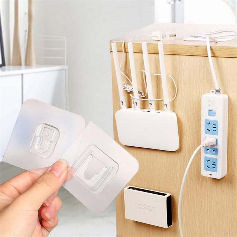 Double-Sided Adhesive Wall Hooks 10 Pairs, Waterproof and Oilproof Reusable Seamless Hooks, Heavy Duty Self-Adhesive Wall Hook for Kitchen Bathroom Office, Without Punching - Image 3