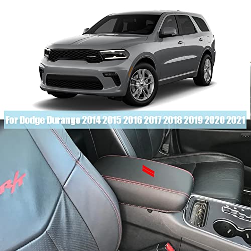 BOYOUS Center Console Armrest Box Cover Anti-Scratch Leather Auto Central Armrest Protector Pad Interior Decoration Accessories Fit for Dodge Durango 2014-2020（Carbon Fiber） - Image 2