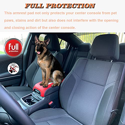 BOYOUS Center Console Armrest Box Cover Anti-Scratch Leather Auto Central Armrest Protector Pad Interior Decoration Accessories Fit for Dodge Durango 2014-2020（Carbon Fiber） - Image 4