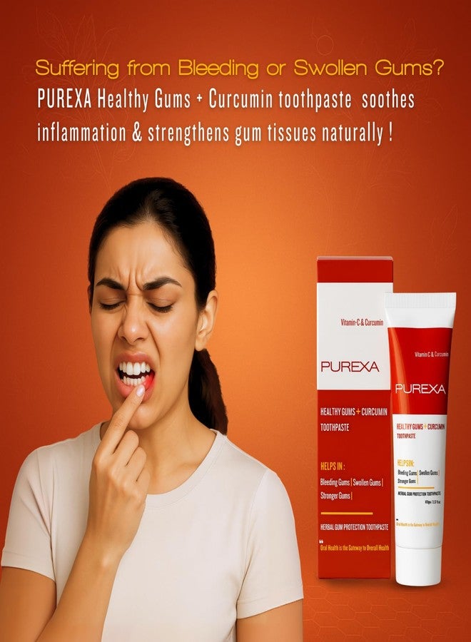 PUREXA معجون أسنان بيوركسا هيلثي جامز بالكركمين، عبوة من 3 قطع (100 غرام لكل قطعة) | يقلل نزيف اللثة وتورمها | يحمي من مشاكل اللثة | يقوي اللثة بمكونات عشبية | يساعد على منع رائحة الفم الكريهة للرجال والنساء - Image 5