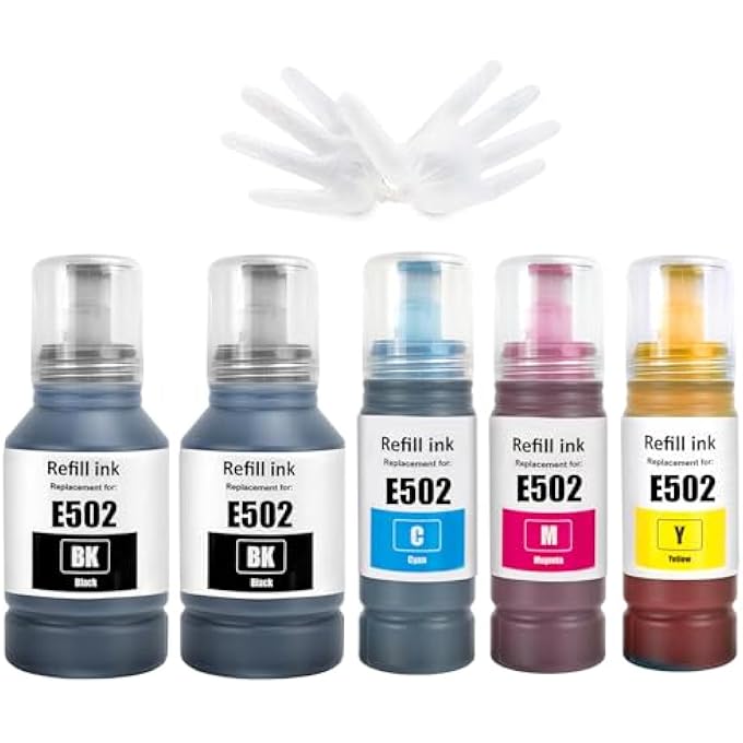 E502 COMPATIBLE INK CARTRIDGES BOTTLE REFILL MULTIPACK FOR ET-15000 ET-2760 ET-2850 ET-2980 ET-3710 ET-3750 ET-3760 ET-3830 ET-3843 ET-3850 ET-4750 ET-4760 ET-4850 PRINTER (2BK C M Y) - Image 2