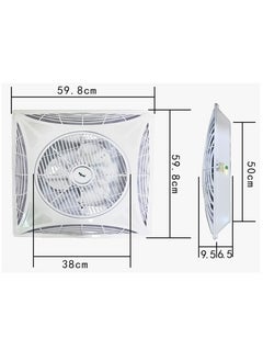 MODI Modern LED 14 Inch Embedded Ceiling Fan lamp with Remote Control 96W Low Noise LED Fan and High Air Flow with Silent Three Speed Wind for Kitchen Office Living Room  - Image 3