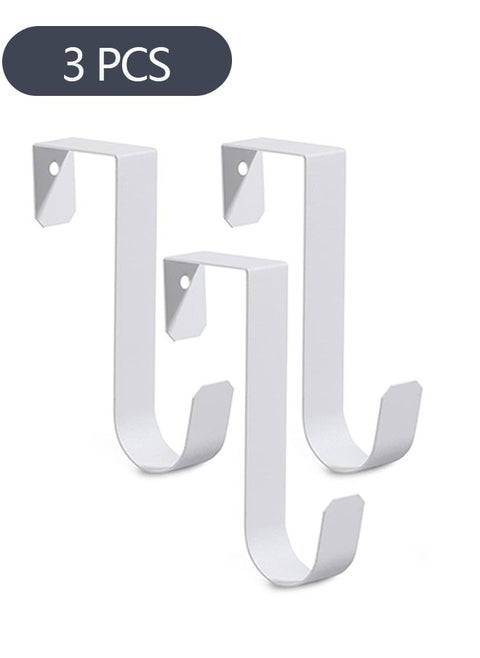 3-Piece Over The Door Hooks Bathroom Hook, Sturdy Metal Single Over Door Hooks for Hanging Towels Clothes Bathroom, Hold Up to 5KG