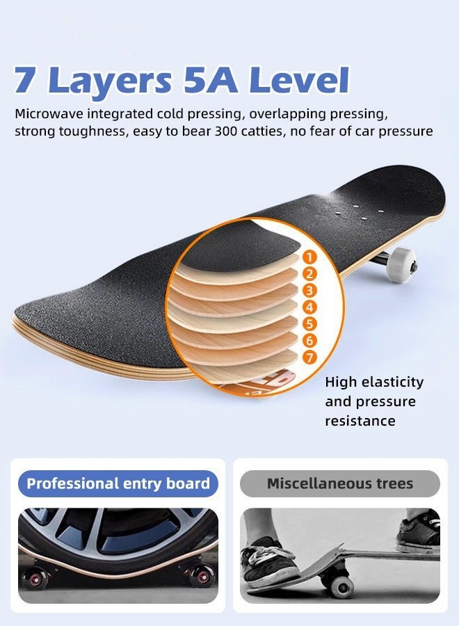دوركو طقم لوح تزلج مقاس 78*20 سم مع حقيبة تخزين و6 معدات حماية، خشب قيقب متين مع عجلات ناعمة، للاستخدام الراحة لأي شخص - Image 3
