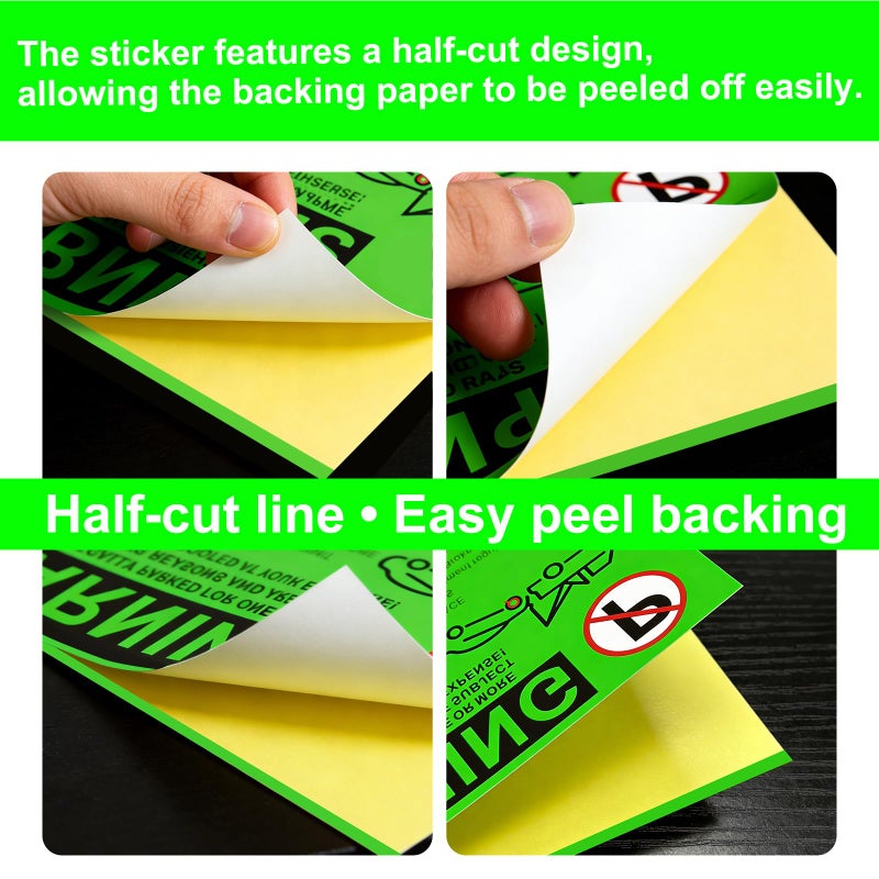 KIUKIUO Illegal Parking Warning Stickers - Vibrant Green Parking Violation Notices - Stick-it-and-Forget-it Adhesive - 50 pcs Private Parking Violation Decals for Car Windows - Size 5.5X7.5 inch. - Image 4