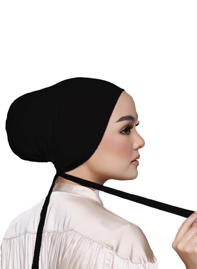 Hijab Undercaps for Women Solid Color Inner Tube Cap Muslim Beain Caps  - Image 1
