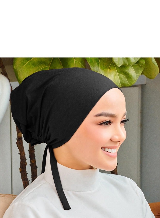 Hijab Undercaps for Women Solid Color Inner Tube Cap Muslim Beain Caps  - Image 3