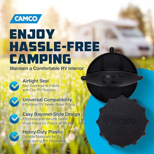 Camco Rhino Flex Cap Bayonet and Elbow Cap Seals Both Ends of Your Sewer Hose to Form a Odor Tight Connection While Storing 2 Pack 39753 - Image 3