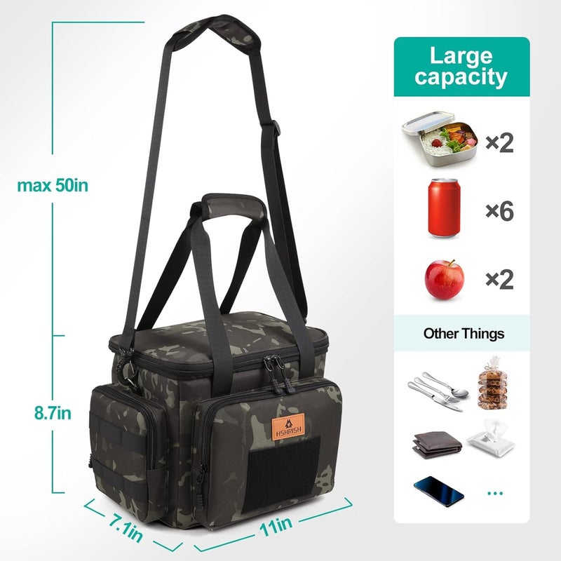 HSHRISH Lunch Bag for Men Tactical Insulated Cooler Lunch Bag for Men Work - Image 2