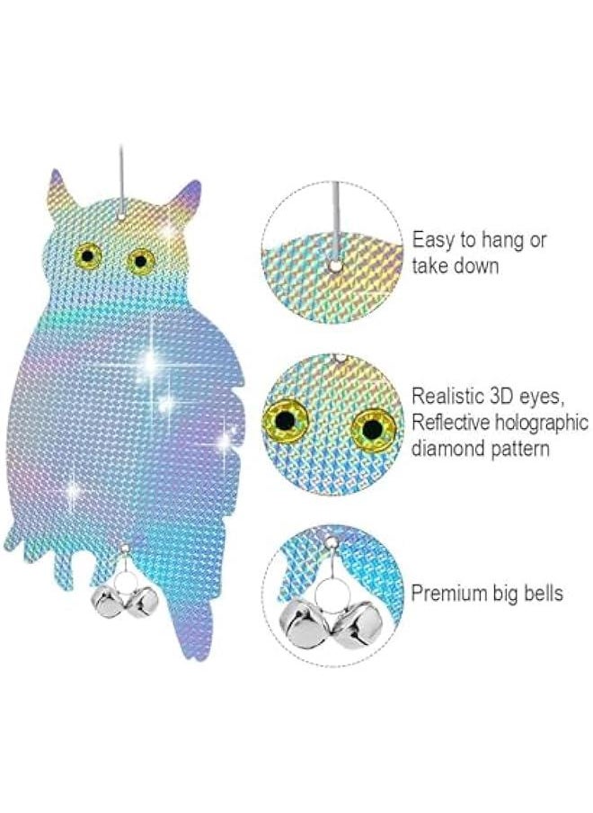 HOOKOR Bird Scare Device, Hanging Reflector Board to Scare Bird Away, Reflective Owl Scarecrow Keep Bird Away from Garden, Patio, Windows, Balcony, Orchard  - Image 3