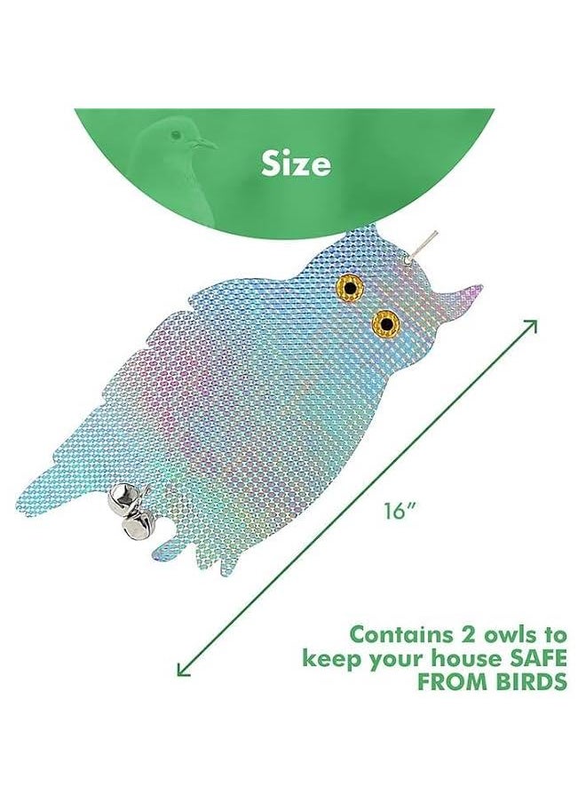 HOOKOR Bird Scare Device, Hanging Reflector Board to Scare Bird Away, Reflective Owl Scarecrow Keep Bird Away from Garden, Patio, Windows, Balcony, Orchard  - Image 5