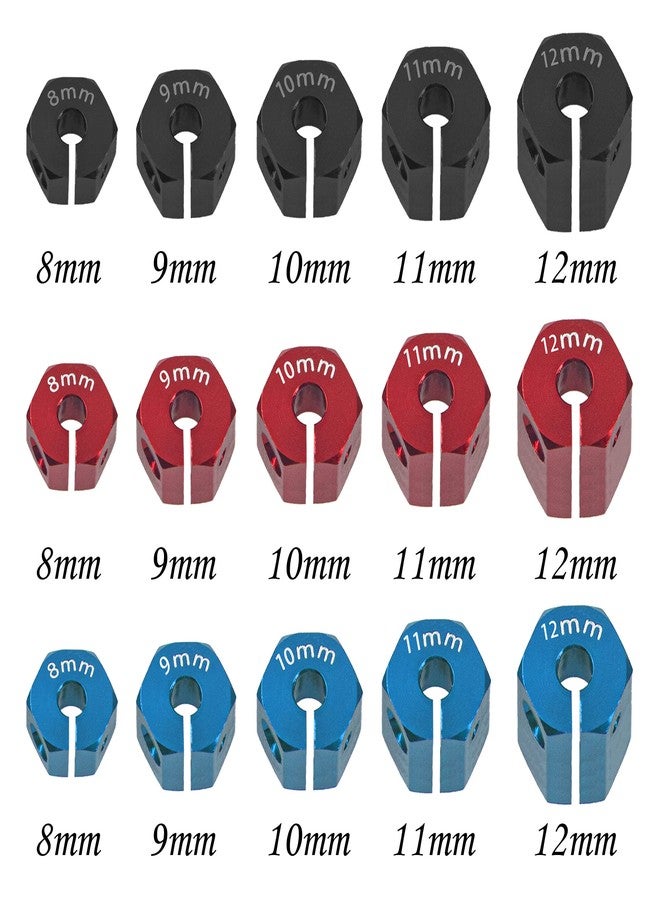 Vgoohobby Aluminum Alloy 12mm Wheel Hex Hub Drive Adapters with Pins Screws Compatible with Axial SCX10 HSP HPI Tamiya Redcat 1/10 RC Crawler Car (12mm, Blue) - Image 2