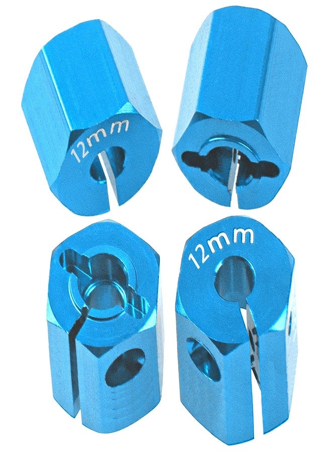 Vgoohobby Aluminum Alloy 12mm Wheel Hex Hub Drive Adapters with Pins Screws Compatible with Axial SCX10 HSP HPI Tamiya Redcat 1/10 RC Crawler Car (12mm, Blue) - Image 4