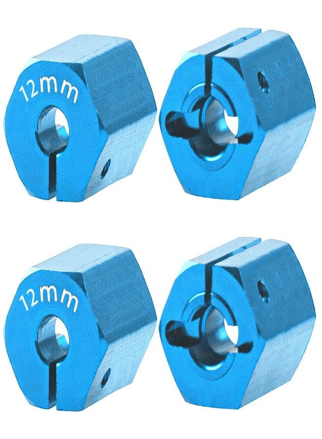 Vgoohobby Aluminum Alloy 12mm Wheel Hex Hub Drive Adapters with Pins Screws Compatible with Axial SCX10 HSP HPI Tamiya Redcat 1/10 RC Crawler Car (12mm, Blue) - Image 3