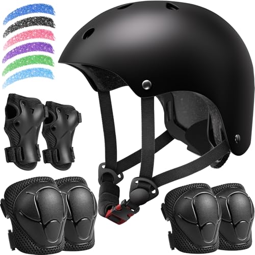 DARME Kids Bike Helmet Set Adjustable Helmet for Ages 310 Year Boys Girls Pad Set with Knee and Elbow Pads for Bike Roller Skating Scooter Longboard and More Sports - Image 1