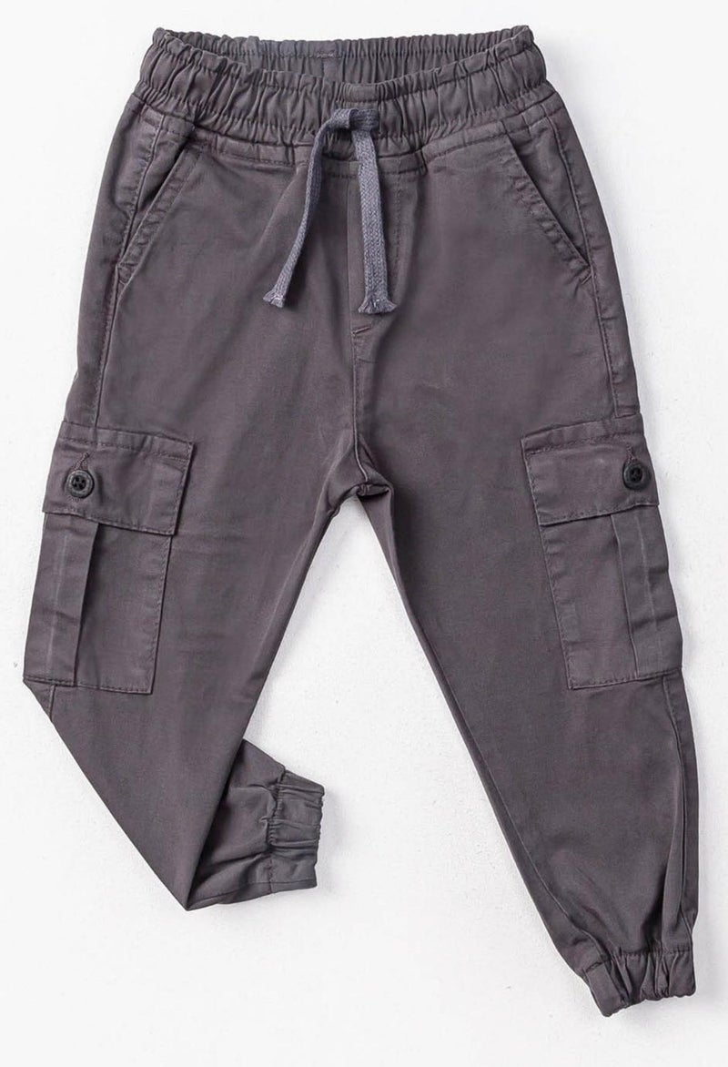 Gold Class Kidswear Elastic Waist and Leg Cargo Pocket Jogger Boy Trousers 