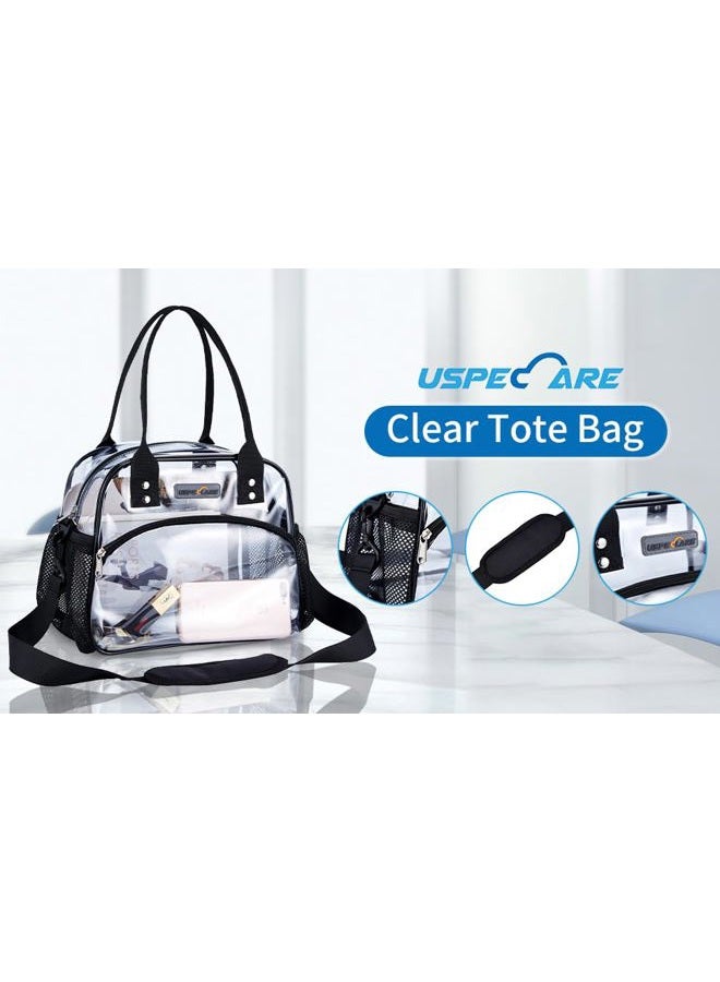 Uspeclare Clear Lunch Bag with Removable Bottom Board for Women & Men, See Through Reusable Lunch Box for Workplaces ,Clear Shoulder Bag for Women for Work - Image 4