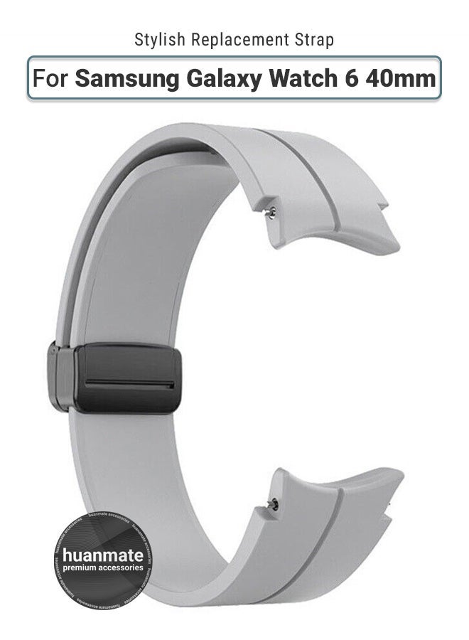 huanmate Replacement Strap For Samsung Galaxy Watch 6 40mm - Grey Colorful High Quality Soft Silicone Watch Strap For Men And Women - Image 1