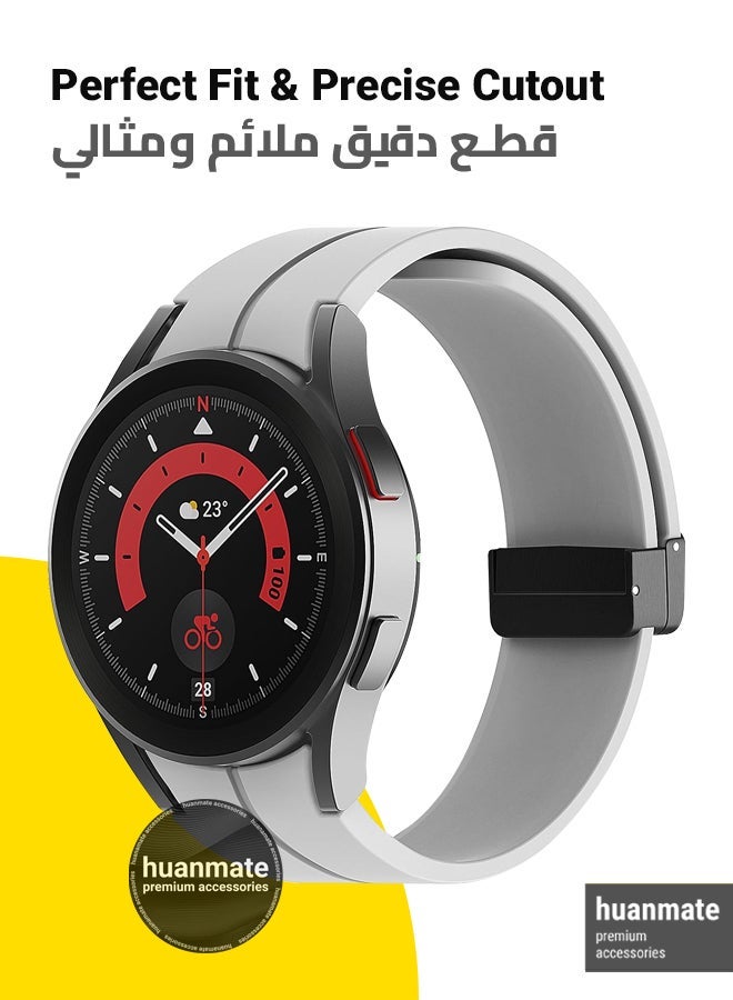 huanmate Replacement Strap For Samsung Galaxy Watch 6 40mm - Grey Colorful High Quality Soft Silicone Watch Strap For Men And Women - Image 2