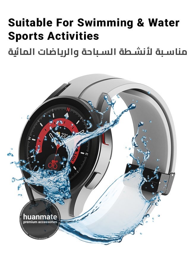 huanmate Replacement Strap For Samsung Galaxy Watch 6 40mm - Grey Colorful High Quality Soft Silicone Watch Strap For Men And Women - Image 4