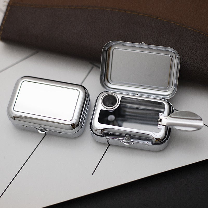 Creative Personality Trend Mini Portable Pocket Ashtray Fashion Outdoor Travel Carry-On Ash Box With Lid - Image 3