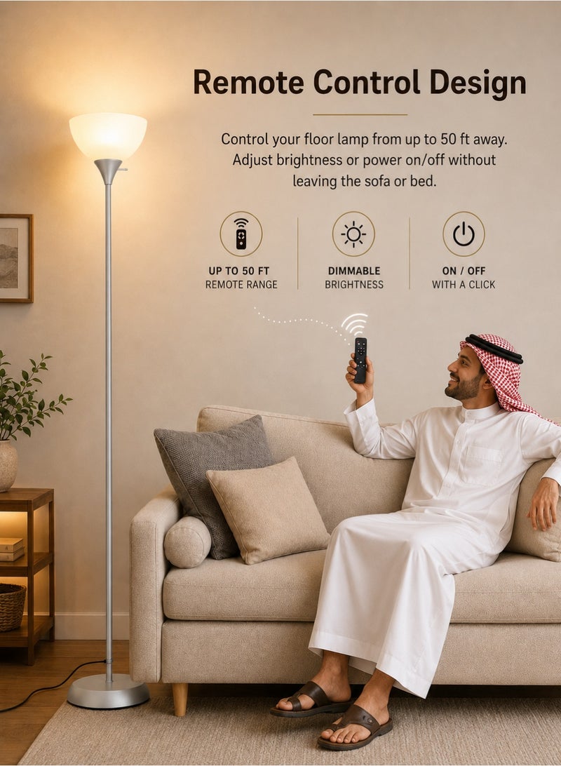 OUTON LED Floor Lamp with Remote Control, Dimmable Uplighter Standing Lamp with Adjustable 3000K-6000K Color Temperature, 1H Timer for Living Room Bedroom Office - Image 2