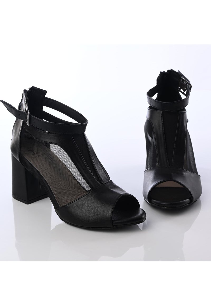 LIFESTYLISH SN-505 Sandal Open Stylish Heel Leather - Black  - Image 4