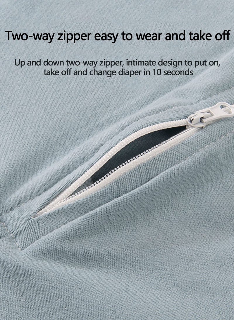joybuy Baby Swaddle Wrap Size M Sleep Sack with Arms Newborn Sleeping Bag Blanket 2 Way Zipper Unisex for 3-9 Months Baby Blue Suitable for Daily Use and Outdoor - Image 5