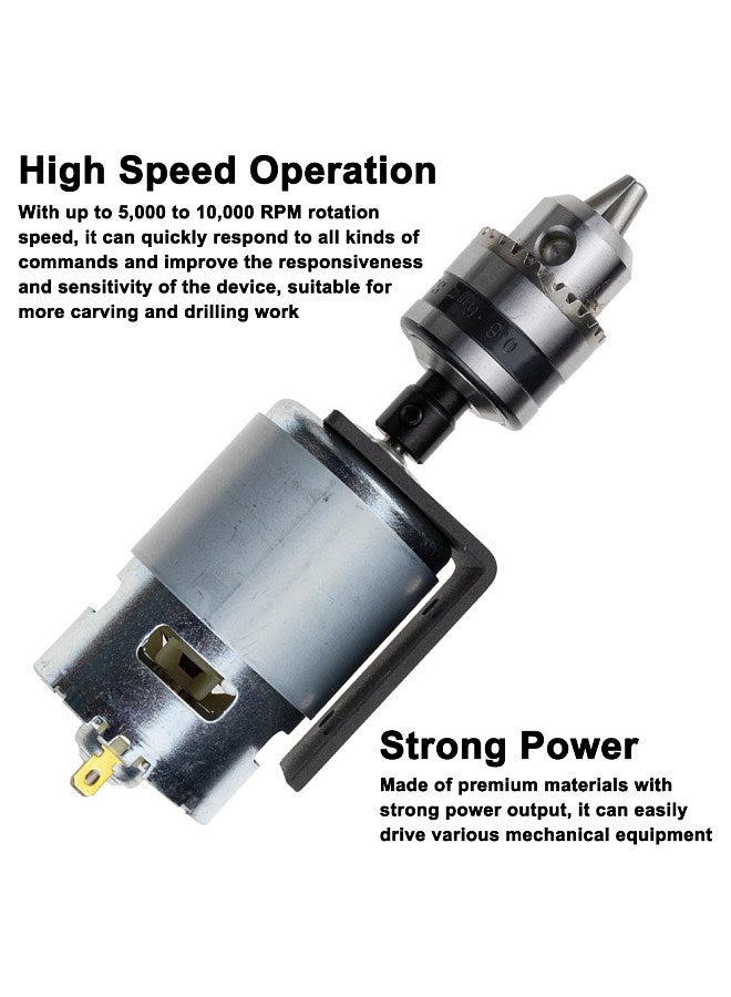 12-24VDC 775 Motor Max 10000 RPM Ball Bearing Large Torque Electronic Component Motor High Power Low Noise Gear Motor Driver for Electrical Tools DIY - Image 2