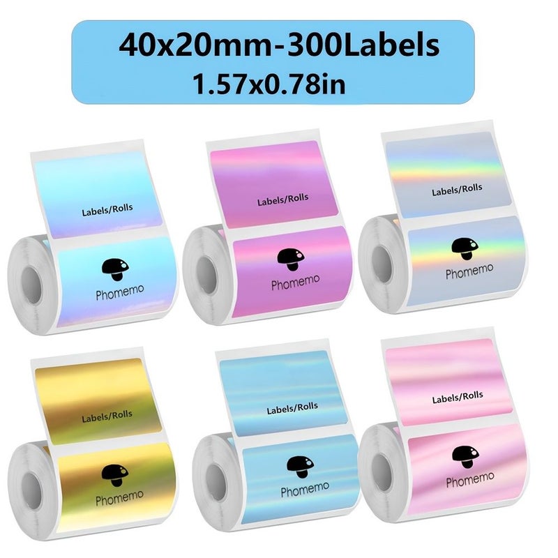 Silvery Laser Label Tape 40x20mm for Phomemo M110 M120 M150 M220 P50 Printers - Image 1
