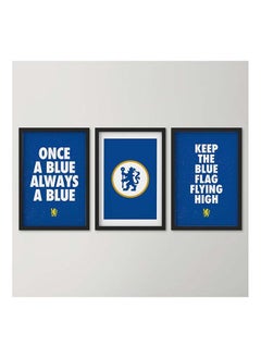 3-Piece Chelsea F.C Poster With Frame Set 30x40 cm