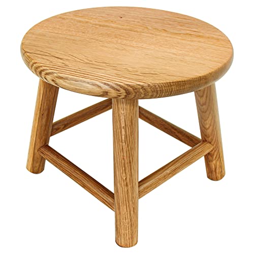 CONSDAN 9-Inch Round Step Stool for Adults & Kids, USA Grown Solid Oak Hardwood, Sturdy Small Foot Stool for Kitchen, Bedroom, Bathroom, Shoe Changing, Plant Stand, Fully Assembled (Natural) - Image 3
