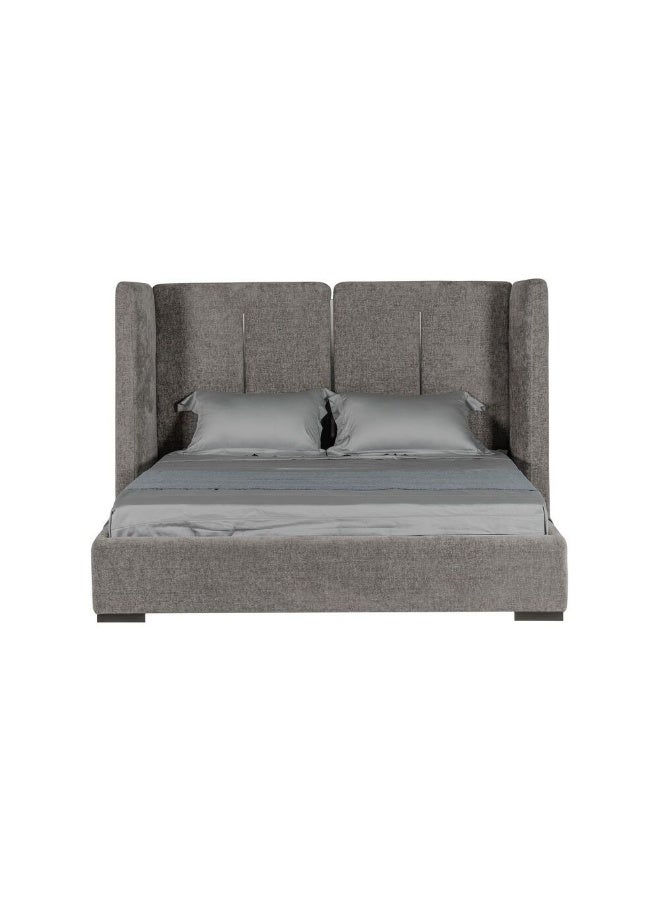 DANUBE HOME سرير كينج مبطن براكستون 180x200 مع تخزين هيدروليكي ورأس سرير قابل للطي - تصميم أنيق باللون الرمادي/التيتانيوم، خشب وقماش متين، مثالي لغرف النوم الحديثة - L290xW221xH140cm - Image 3